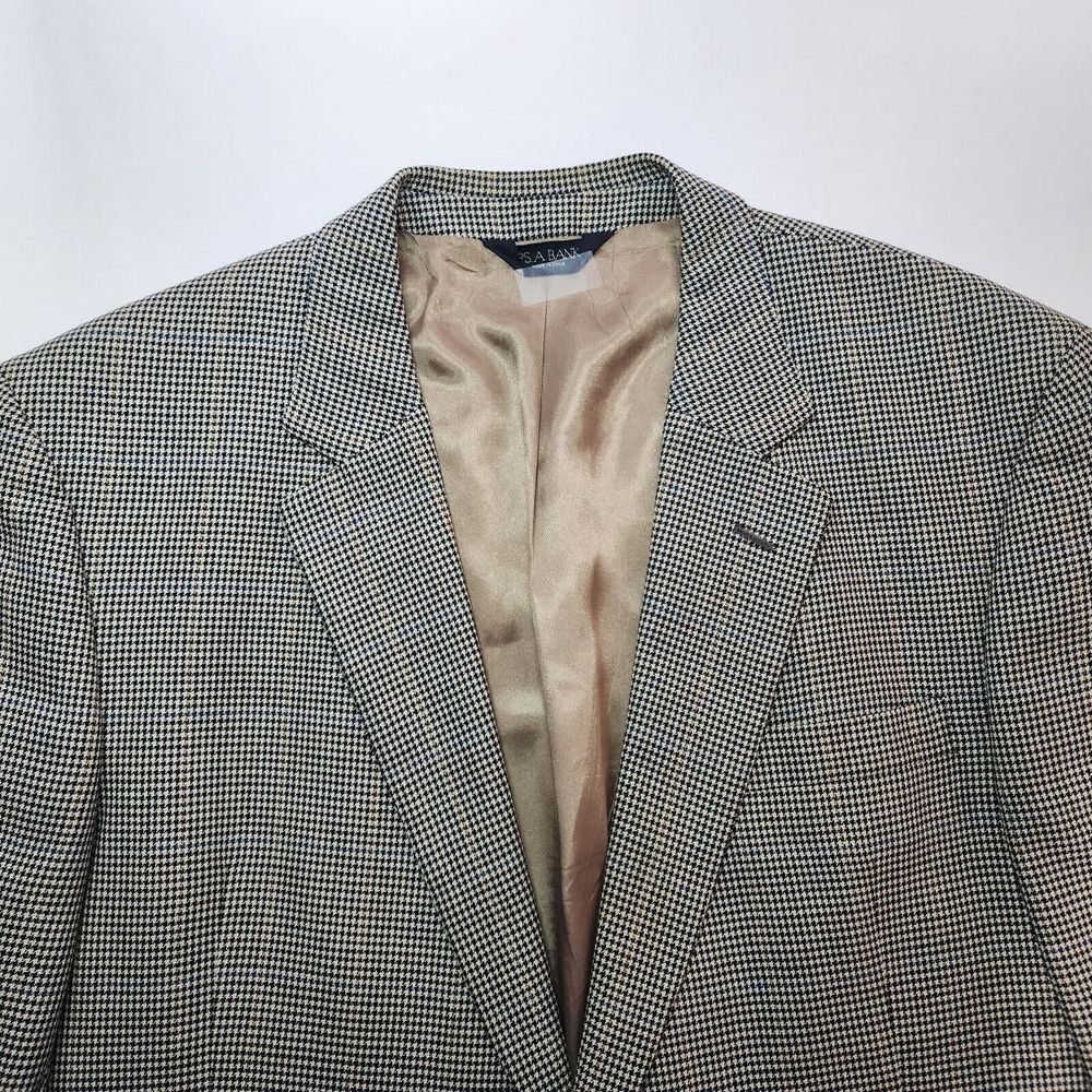 JOS. A. BANK HOUNDSTOOTH‎ SILK/WOOL BLEND BLAZER 44L